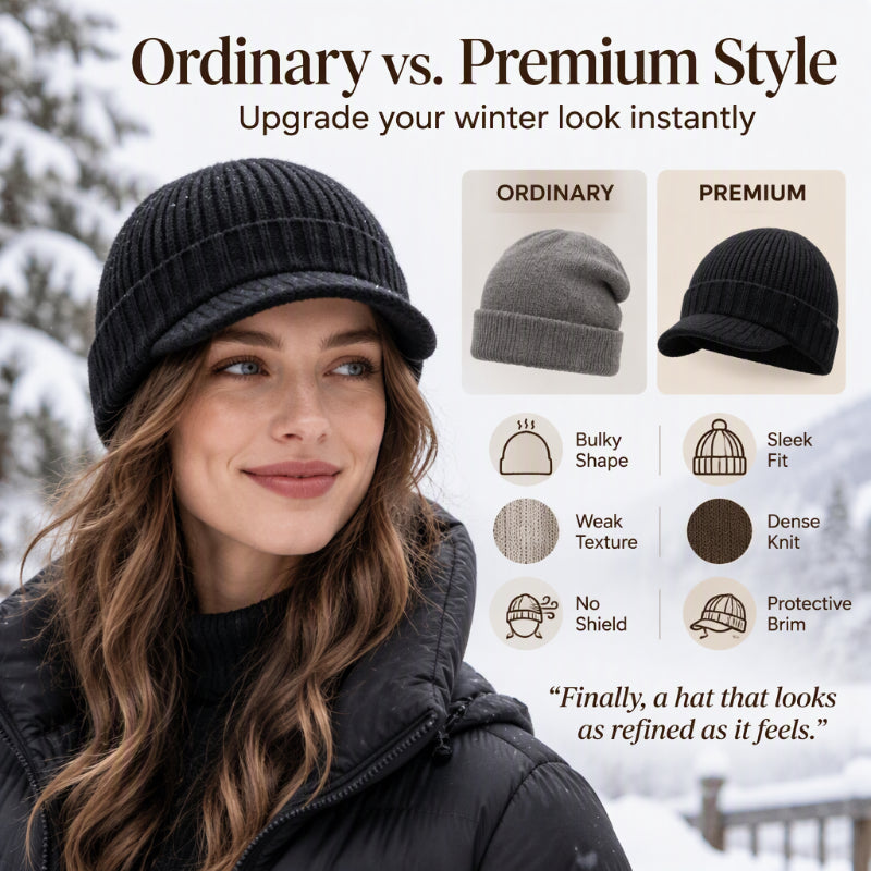 Unisex Warm Knit Beanie with Brim