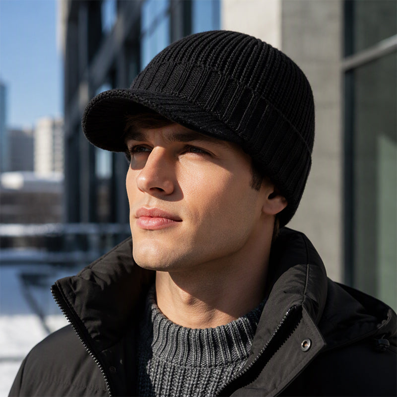 Unisex Warm Knit Beanie with Brim