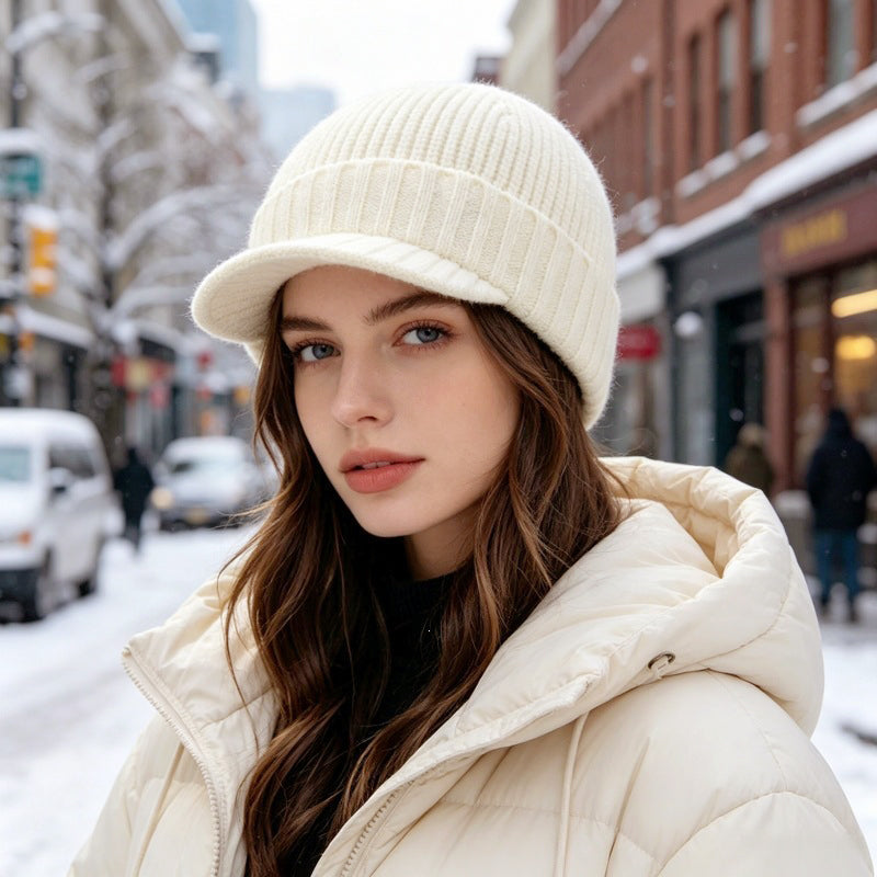 Unisex Warm Knit Beanie with Brim