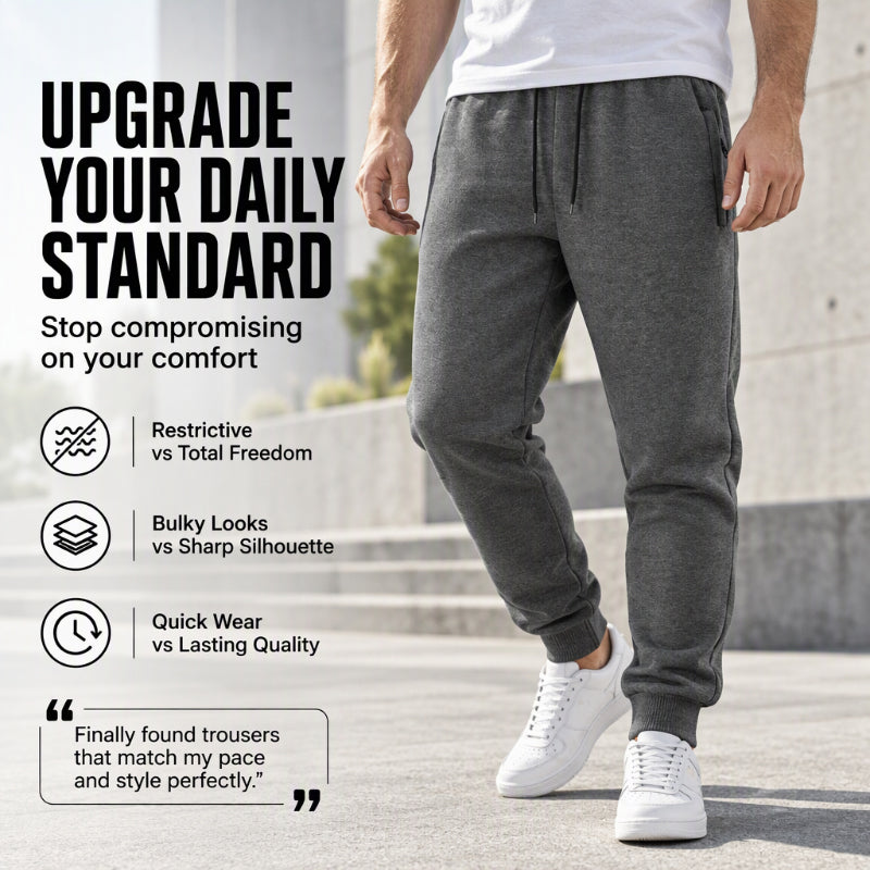 Men's Warm Joggers with Zipper Pockets