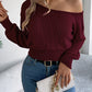 🧶 Elegant Shoulder Line, Waist-Framing Fit | Women's Off-The-Shoulder Cropped Knit Sweater