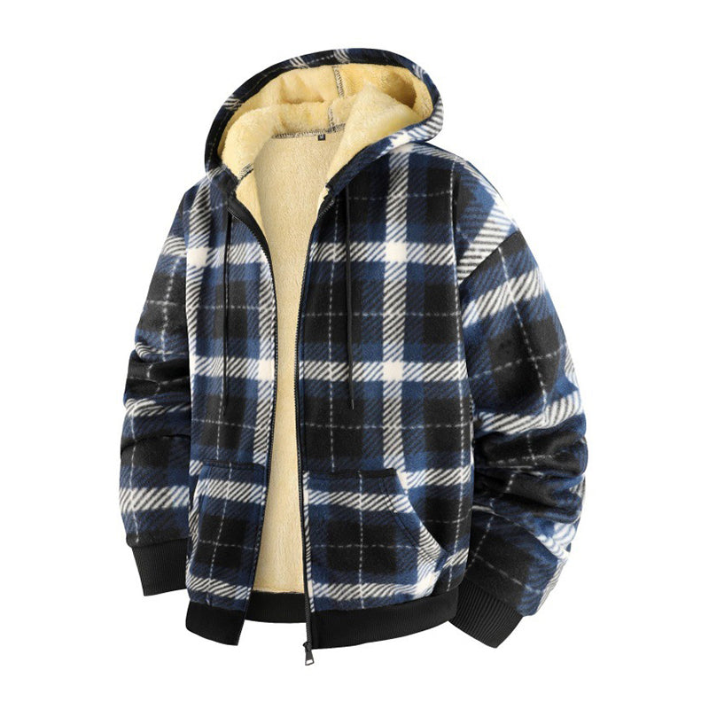 🍂 Timeless Check, Toasty Core Comfort | Men's Winter Warm Plaid Hooded Jacket