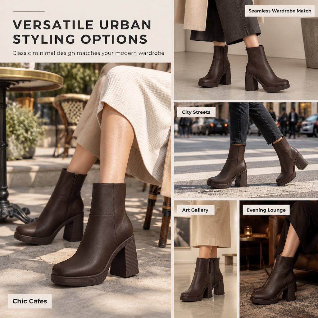 Thick Platform Chunky Heel Ankle Boots