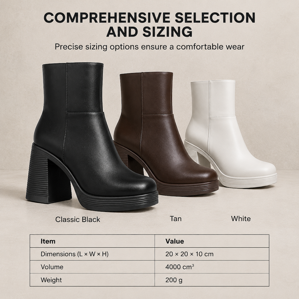 Thick Platform Chunky Heel Ankle Boots