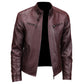 Men's Stylish Stand Collar PU Leather Jacket