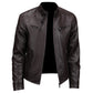 Men's Stylish Stand Collar PU Leather Jacket