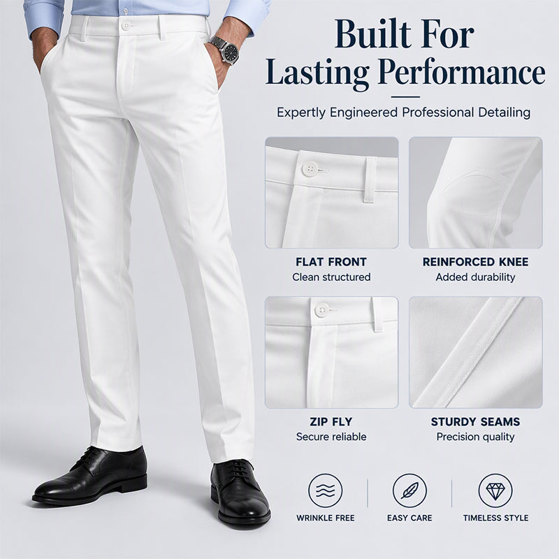 Men's Slim-Fit Mid-Rise Suit Pants