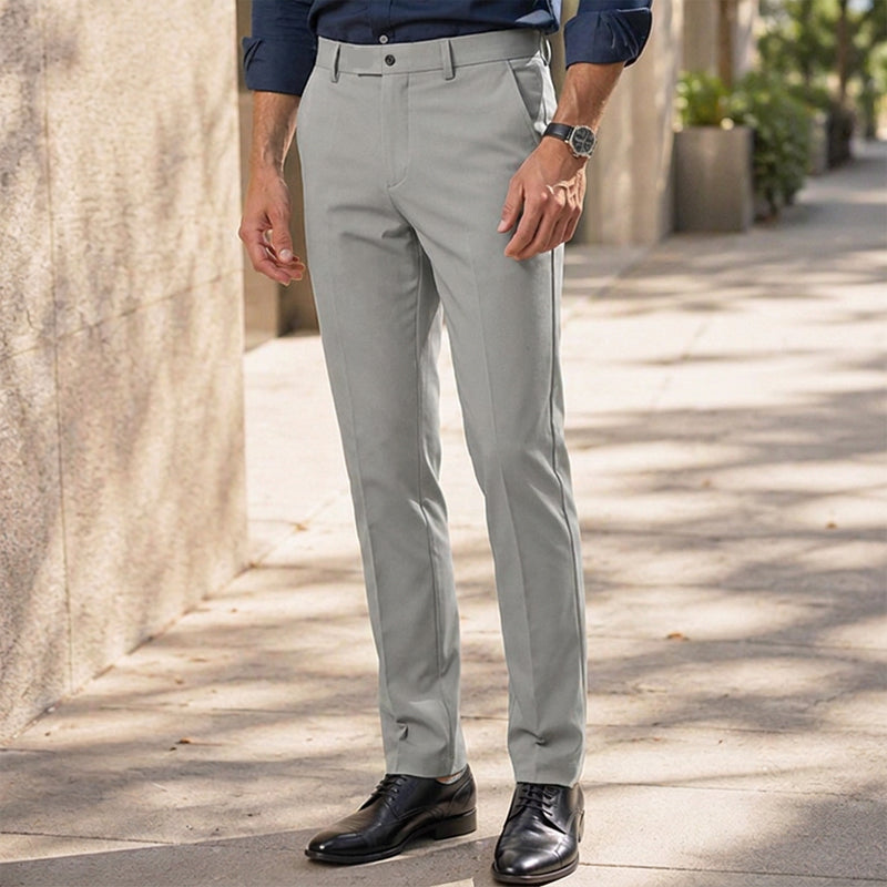 Men's Slim-Fit Mid-Rise Suit Pants