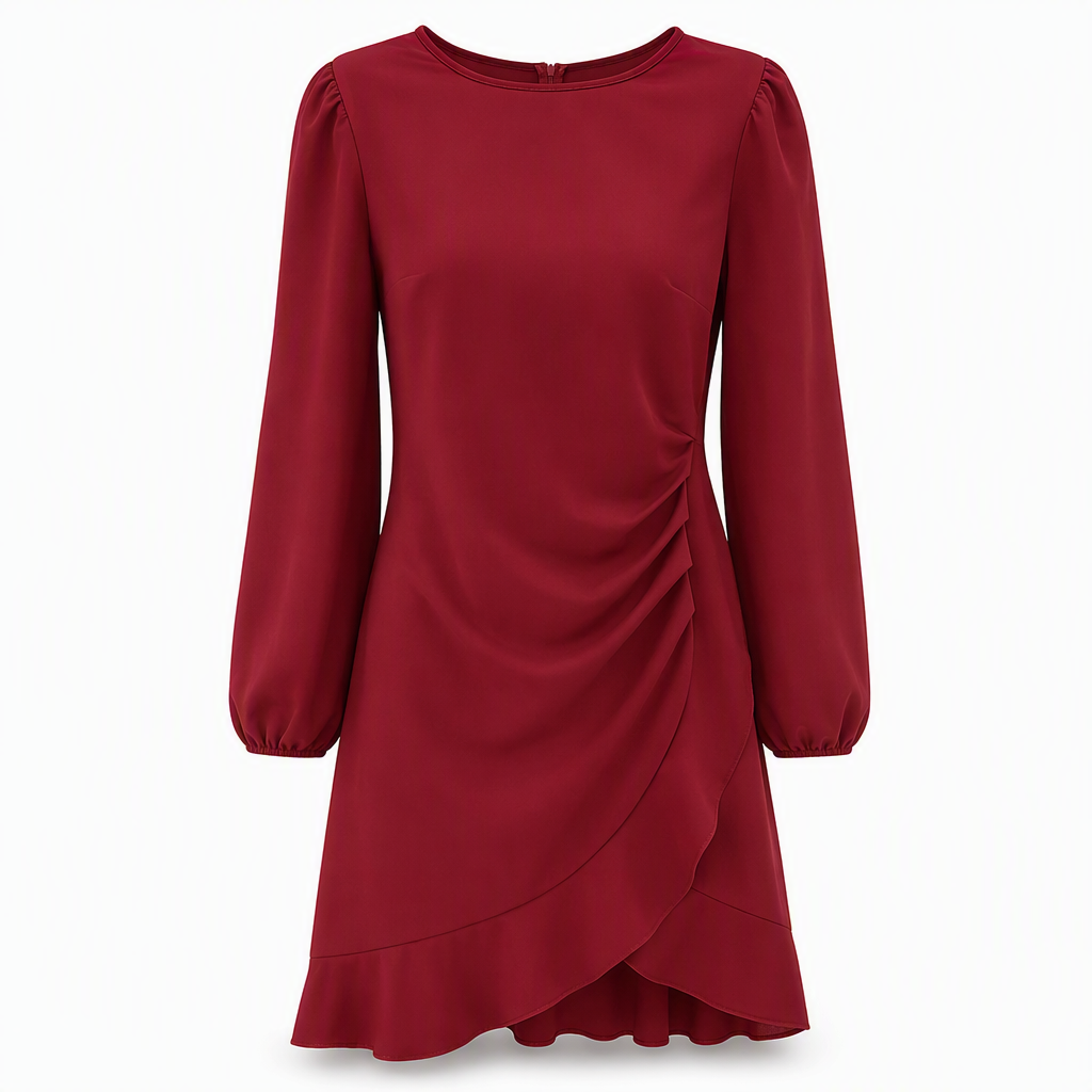 👗 Feminine Sleeve Volume, Sculpting Silhouette | Women's Solid Color Puff Sleeve Bodycon Dress