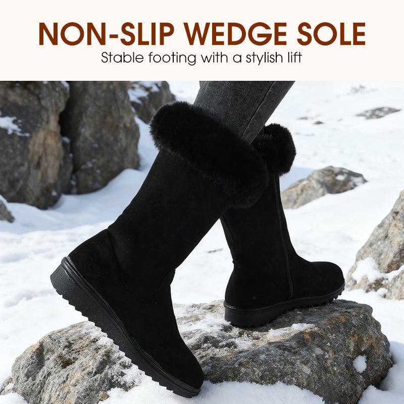 Women's Mid Calf Winter Boots with Side Zipper