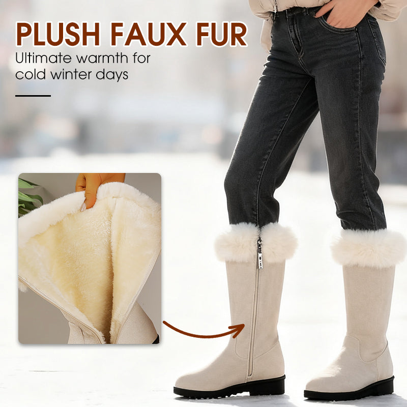 Women's Mid Calf Winter Boots with Side Zipper