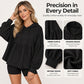 Women's Loose Ruffle Hem Hooded Sweatshirt