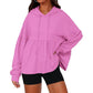 Women's Loose Ruffle Hem Hooded Sweatshirt