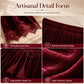 Women's Velvet Wide Leg Pants with Lace Trim