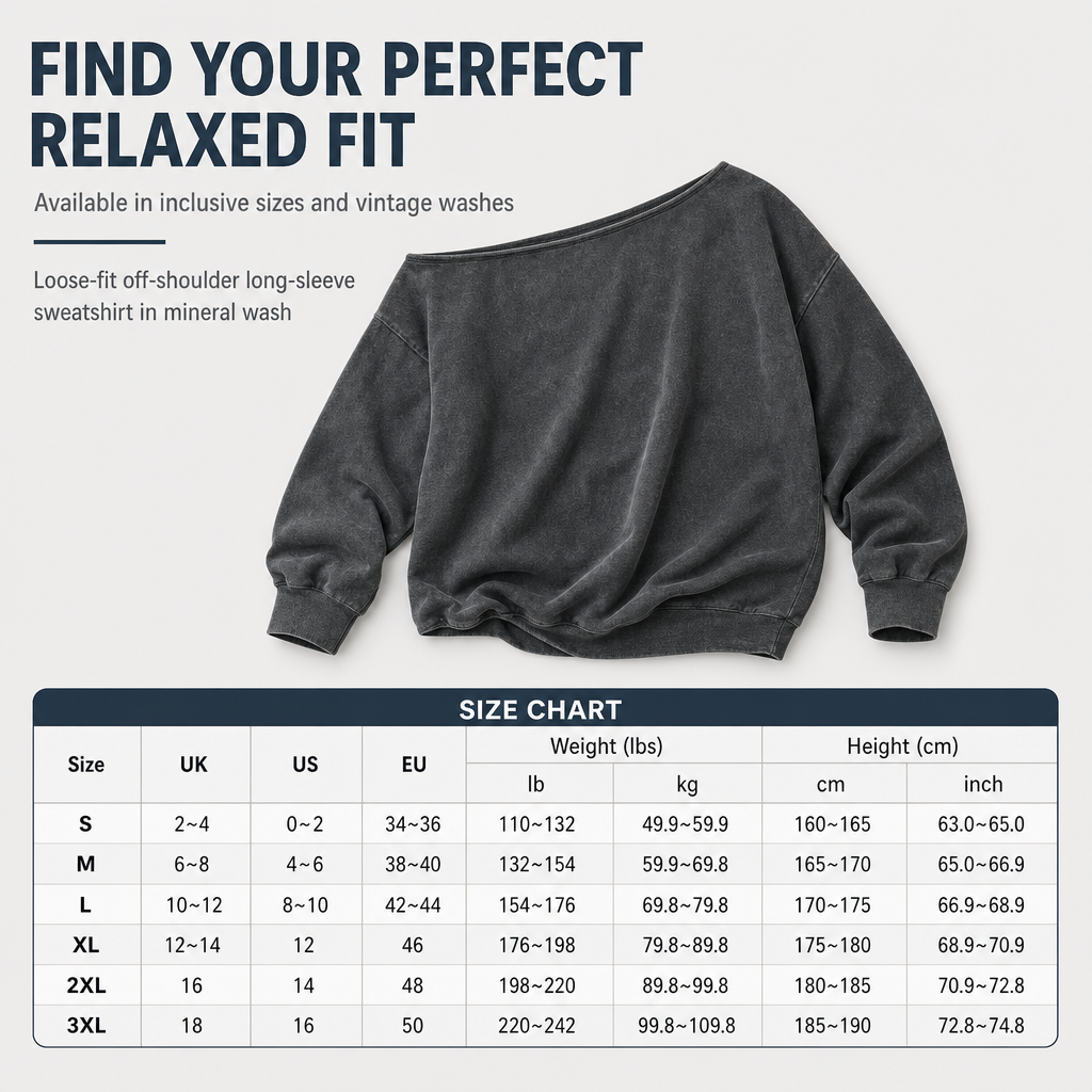 Women's Casual Off Shoulder Mineral Wash Oversized Slouchy Sweatshirt