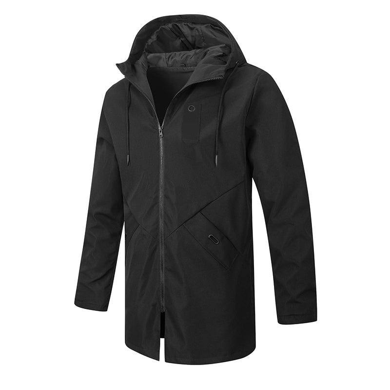 🧥 Balanced Coverage, Wind-Ready Comfort | Men's Mid-Length Hooded Windbreaker Trench