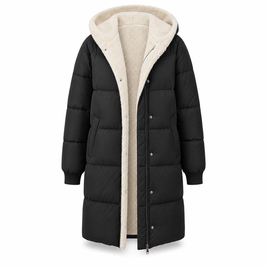 Solid Color Double Sided Hooded Long Sleeve Slim Fit Cardigan Coat