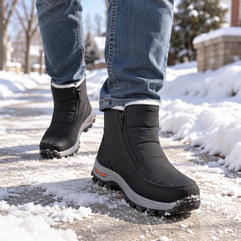 Men's Winter Plush-Lined Waterproof Snow Boots