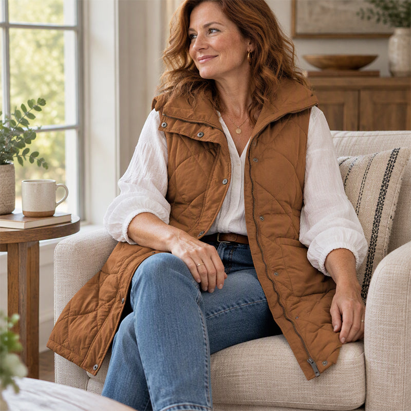 Women's Mid-Length Quilted Thermal Vest