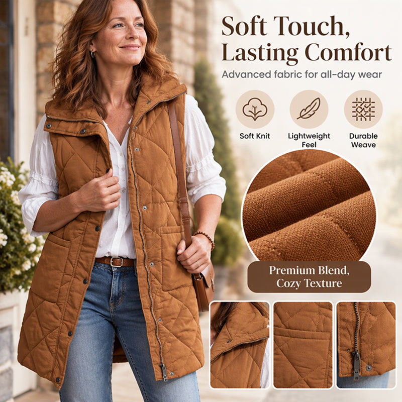 Women's Mid-Length Quilted Thermal Vest