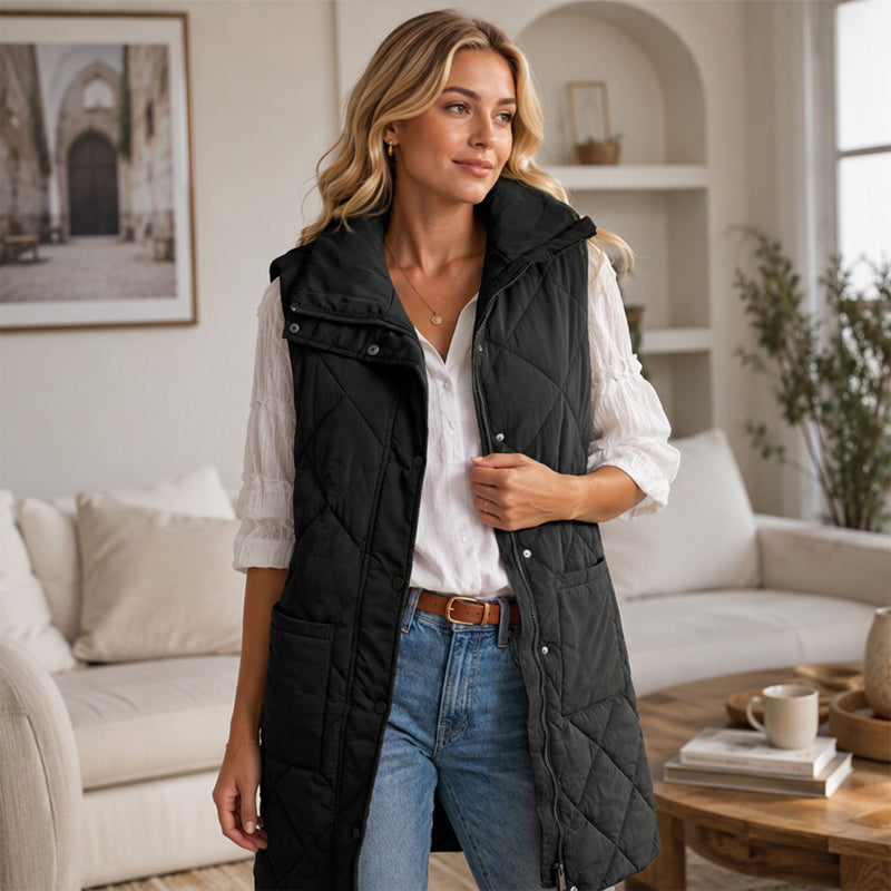 Women's Mid-Length Quilted Thermal Vest