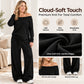 Women's Off-Shoulder Long Sleeve Top & Wide-Leg Pants Set