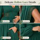 Women's Bohemian V Neck Long Sleeve Lace Patchwork Tiered Maxi Dress with Pockets🔥𝙁𝙧𝙚𝙚 𝙎𝙝𝙞𝙥𝙥𝙞𝙣𝙜