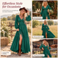 Women's Bohemian V Neck Long Sleeve Lace Patchwork Tiered Maxi Dress with Pockets🔥𝙁𝙧𝙚𝙚 𝙎𝙝𝙞𝙥𝙥𝙞𝙣𝙜