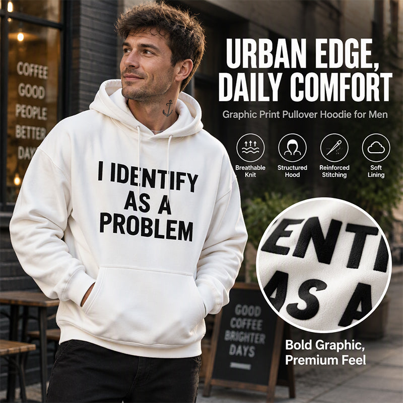 😎Playful Graphic, Easy Everyday Comfort | Men's Humorous Graphic Hooded Sweatshirt