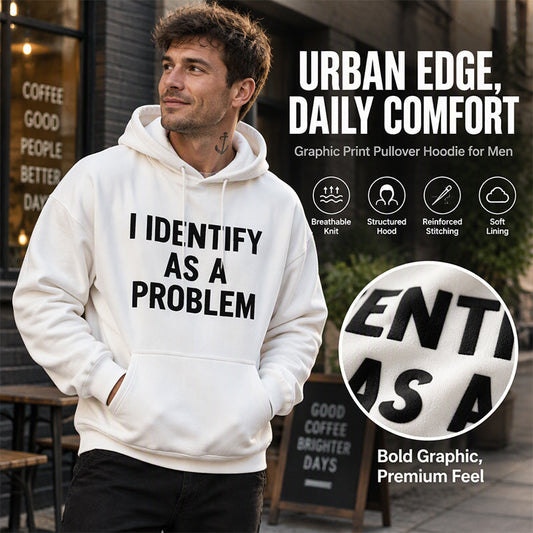 😎Playful Graphic, Easy Everyday Comfort | Men's Humorous Graphic Hooded Sweatshirt