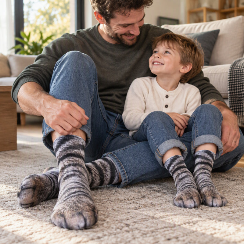 Unisex Adult & Kids Animal Paw Crew Socks