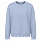 🌸 Clean Crew Neck Look | Women's Scalloped Hem Crew Neck Sweatshirt