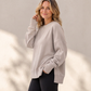 👚 Relaxed Comfort, Flowing Side Detail | Women's Loose Crewneck Side Slit Sweatshirt