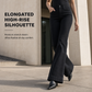 Women's High-Waisted Flare Denim Jeans Classic Black Slim Fit Five-Pocket Pants
