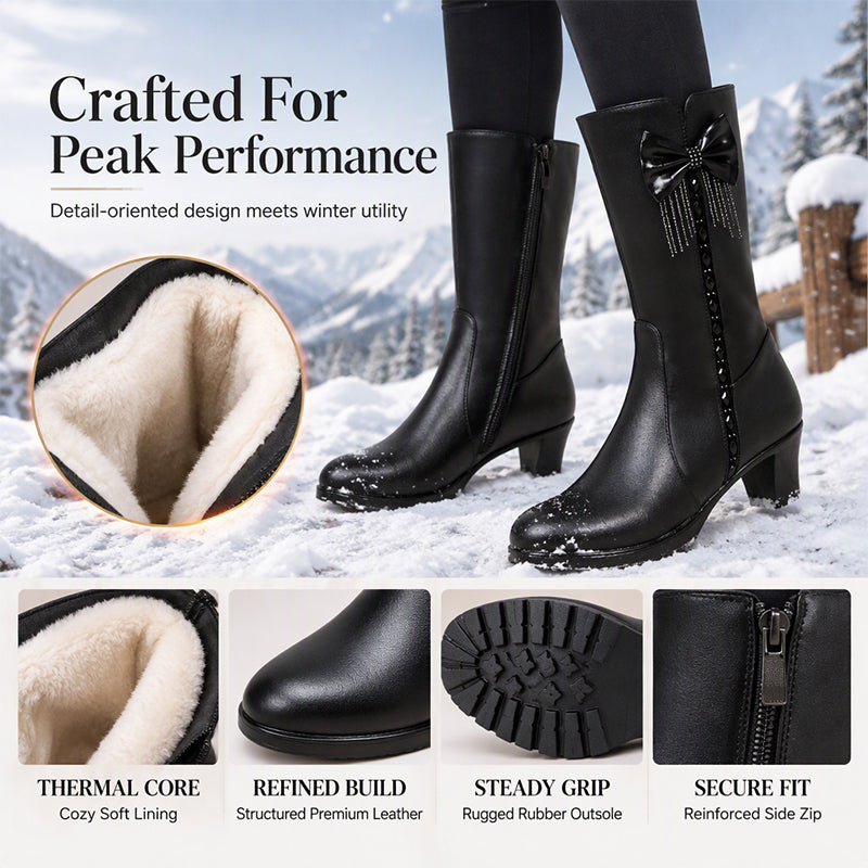 Women's Warm Plush-Lined Mid-Calf Boots