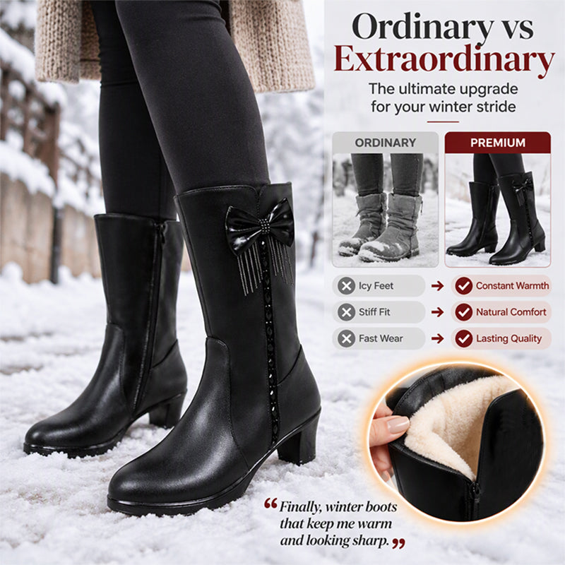 Women's Warm Plush-Lined Mid-Calf Boots