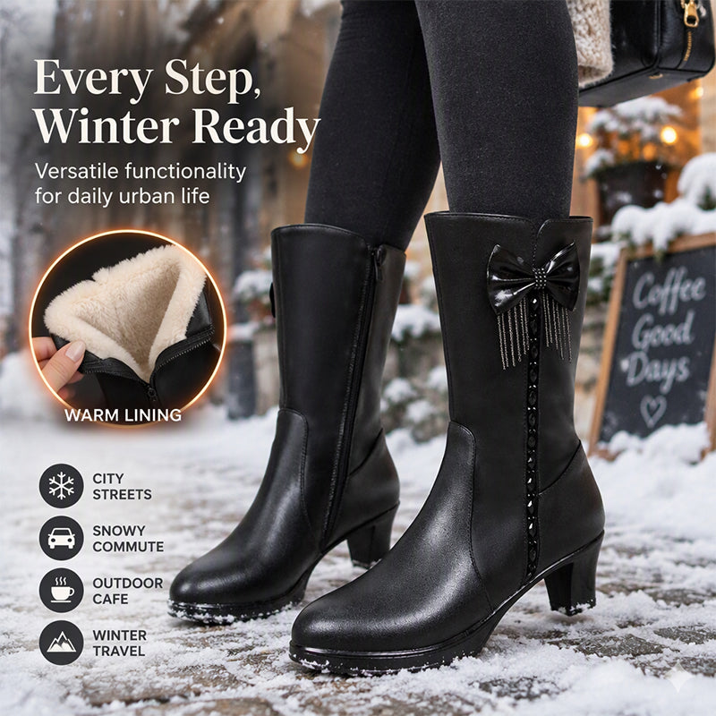 Women's Warm Plush-Lined Mid-Calf Boots
