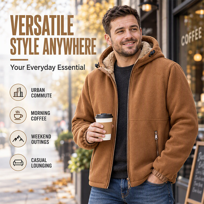 🧥 Toasty Lined Warmth, Cozy Hooded Coverage | Men's Casual Hooded Jacket with Warm Lining