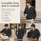 🧶 Effortless Layered Look, Relaxed Comfort | Men's Retro Henley Neck Mock Two Piece Sweater Relaxed Fit Long Sleeve Knit Pullover for Fall and Winter