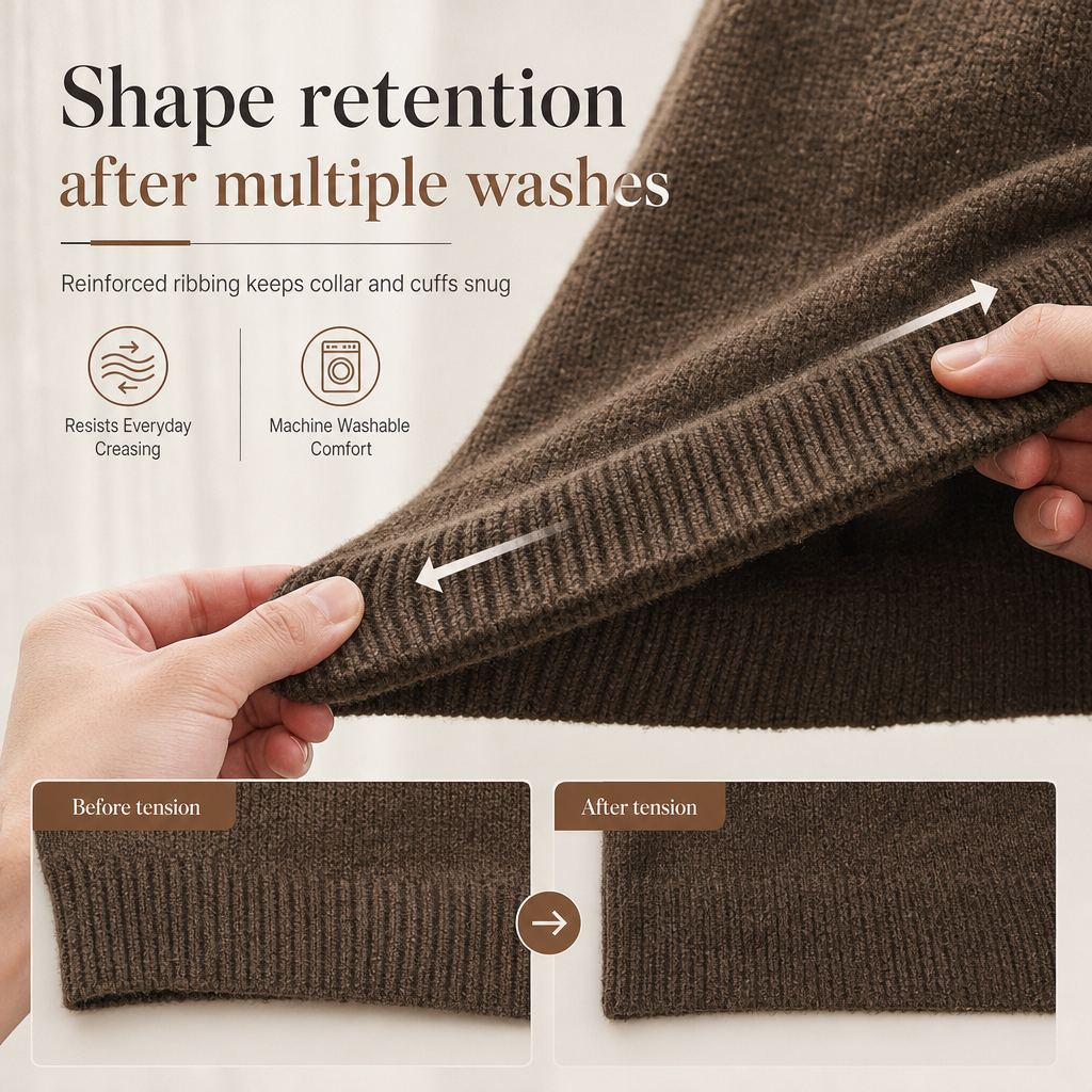 🧶 Effortless Layered Look, Relaxed Comfort | Men's Retro Henley Neck Mock Two Piece Sweater Relaxed Fit Long Sleeve Knit Pullover for Fall and Winter
