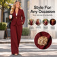 💖Black Friday Mega Deal – 50% off!💖 🍷Women's Elegant Blazer and Wide-Leg Pants Set