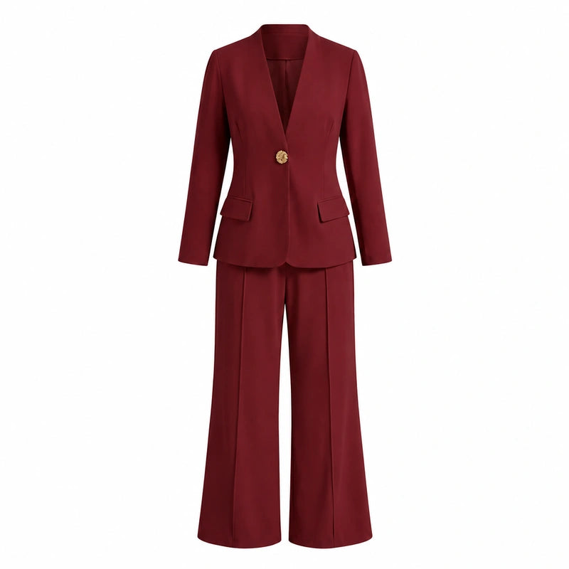💖Black Friday Mega Deal – 50% off!💖 🍷Women's Elegant Blazer and Wide-Leg Pants Set