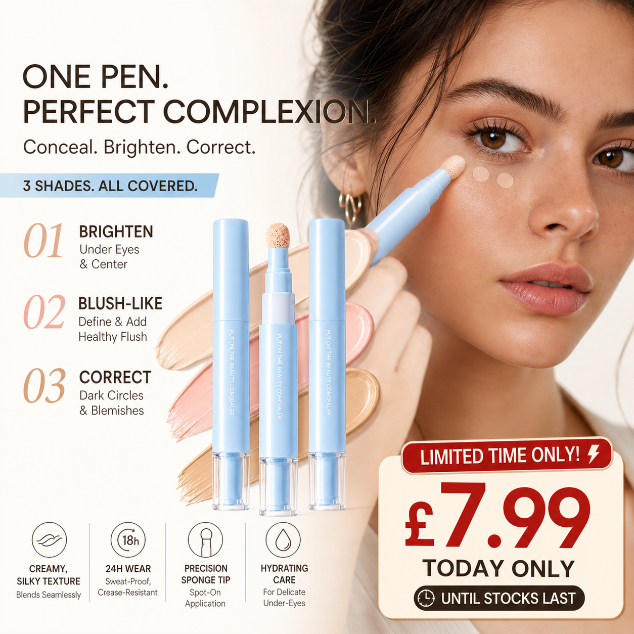 🔥BUY 1 GET 1 FREE🔥💙Multipurpose Concealer & Foundation Eye Concealer -👍24-hour Long-lasting