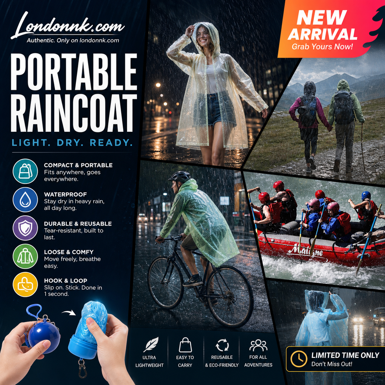 🥳BUY 1 GET 1 FREE! ☔Pocket-Sized Ball Disposable Raincoat – Ultra‑compact ball packaging fits in any bag, purse or glove box. Waterproof & easy to use – always ready for sudden showers! 🌧️✨