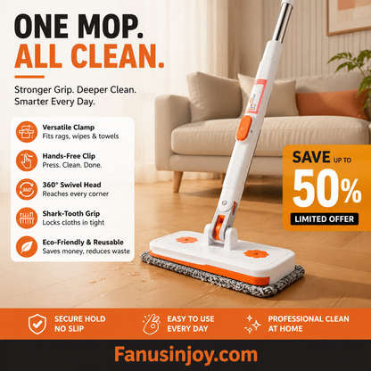 Limited Time 50% OFF！Maximal Cleaning Power！Multi-Functional Hands-Free Clip Flat Mop