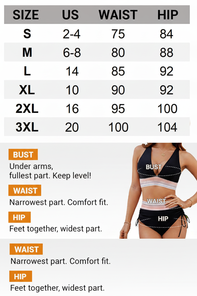 😍👙High Waisted Tummy Control Color Block Bikini Sets
